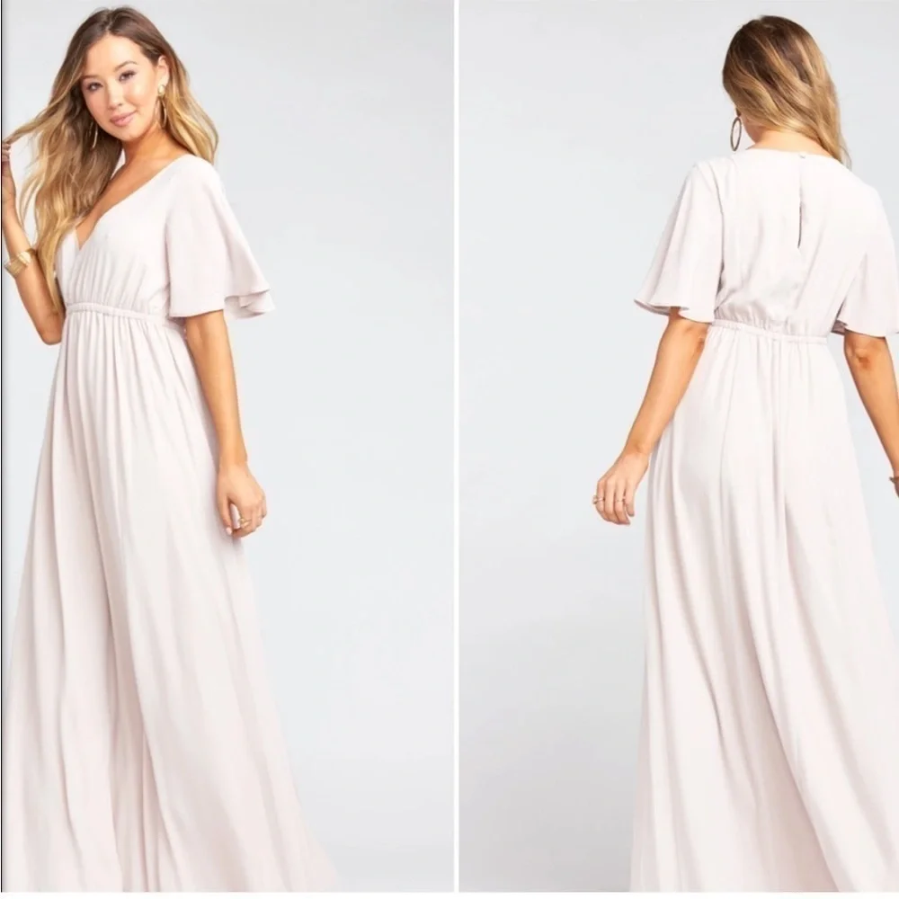 SHOW ME THE RING CRISP SHOW ME YOUR MUMU EMILY EMPIRE MAXI DRESS MEDIUM